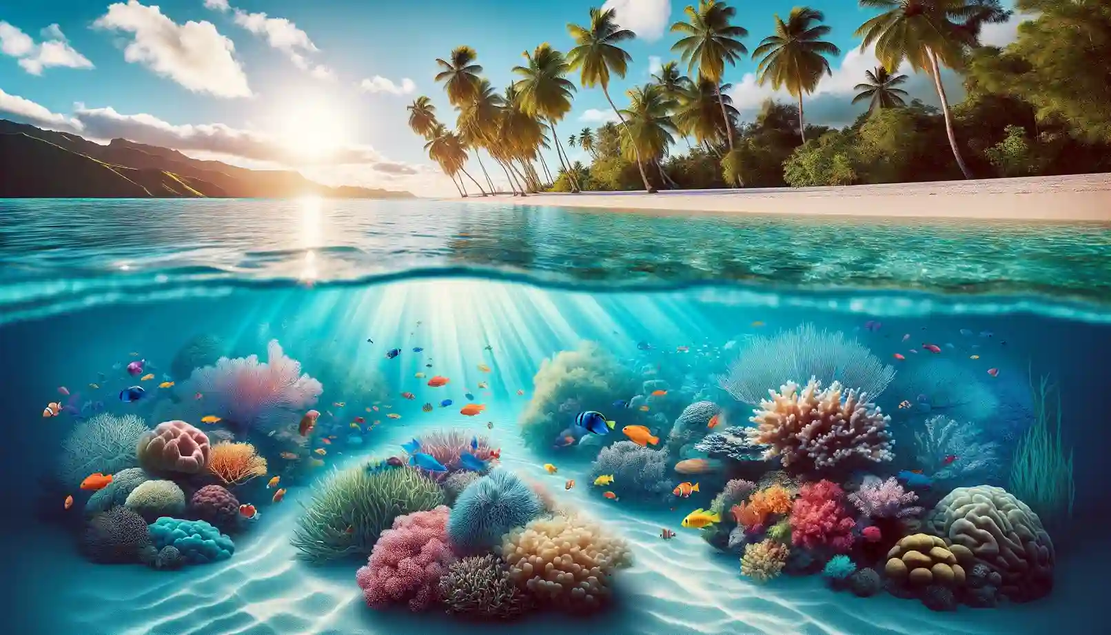 a picture of beautiful underwater corals along the fijian coastline