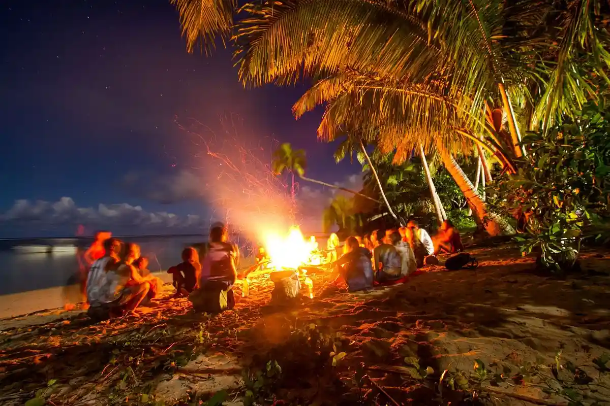 The Beachhouse Bar outside fire place