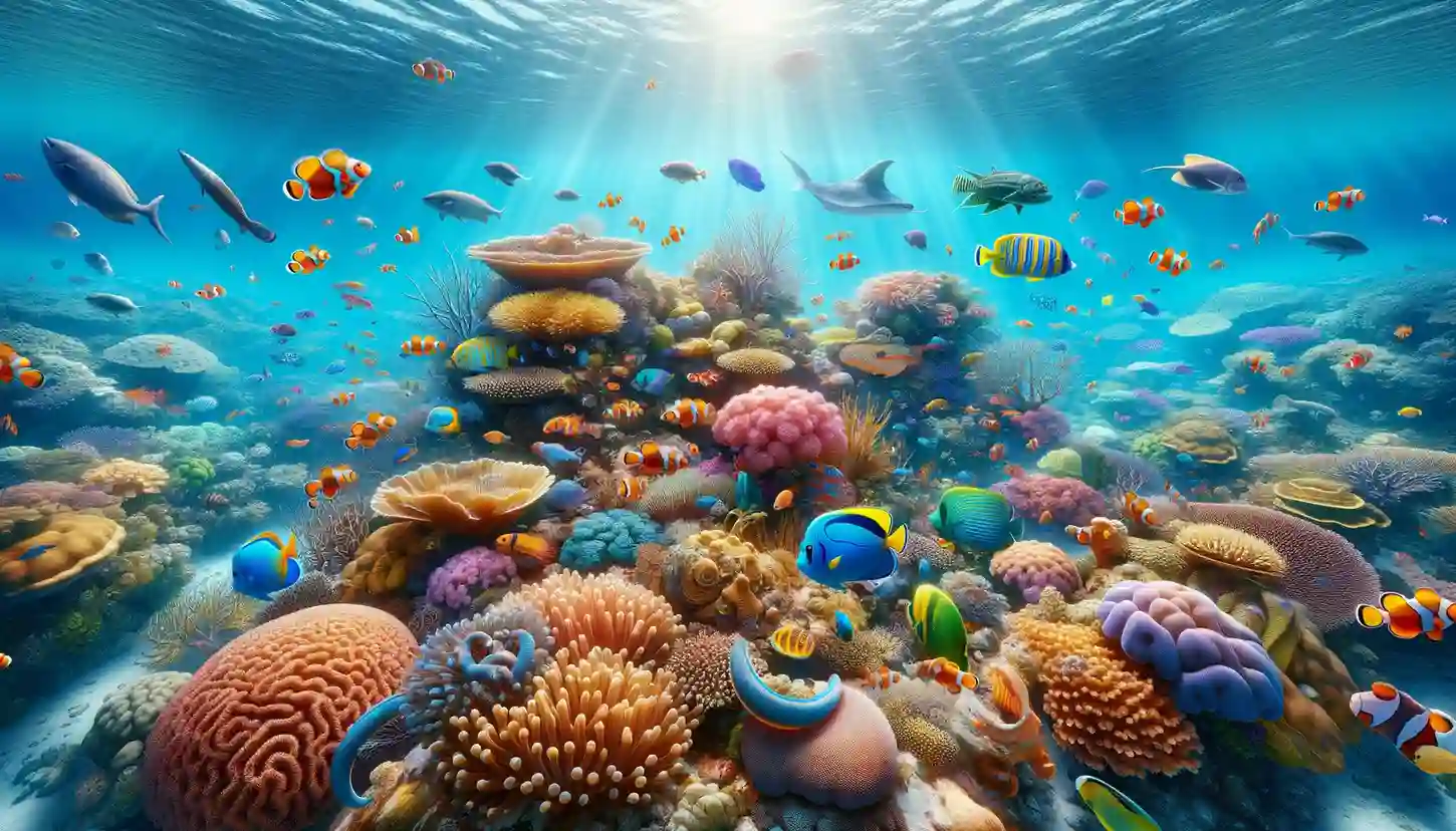 Beqa Lagoon in Fiji, a vast coral reef ecosystem featuring an array of colorful marine life and cultural significance