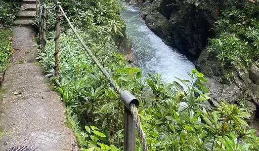 easy trek through the jungle to the waterfall